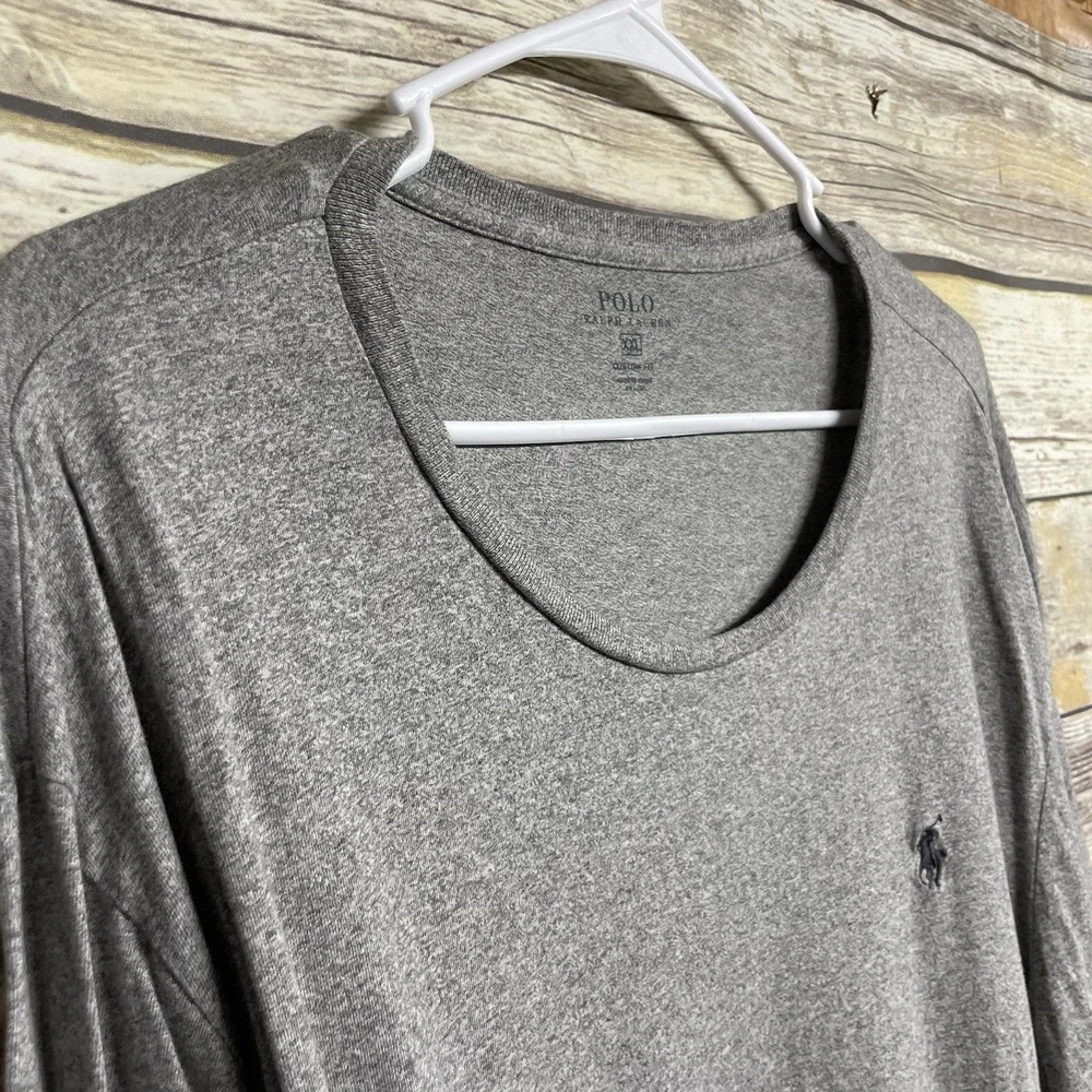 Polo Ralph Lauren Grey Long Sleeve‎ T-Shirt Pullover Mens Size XXL Preppy